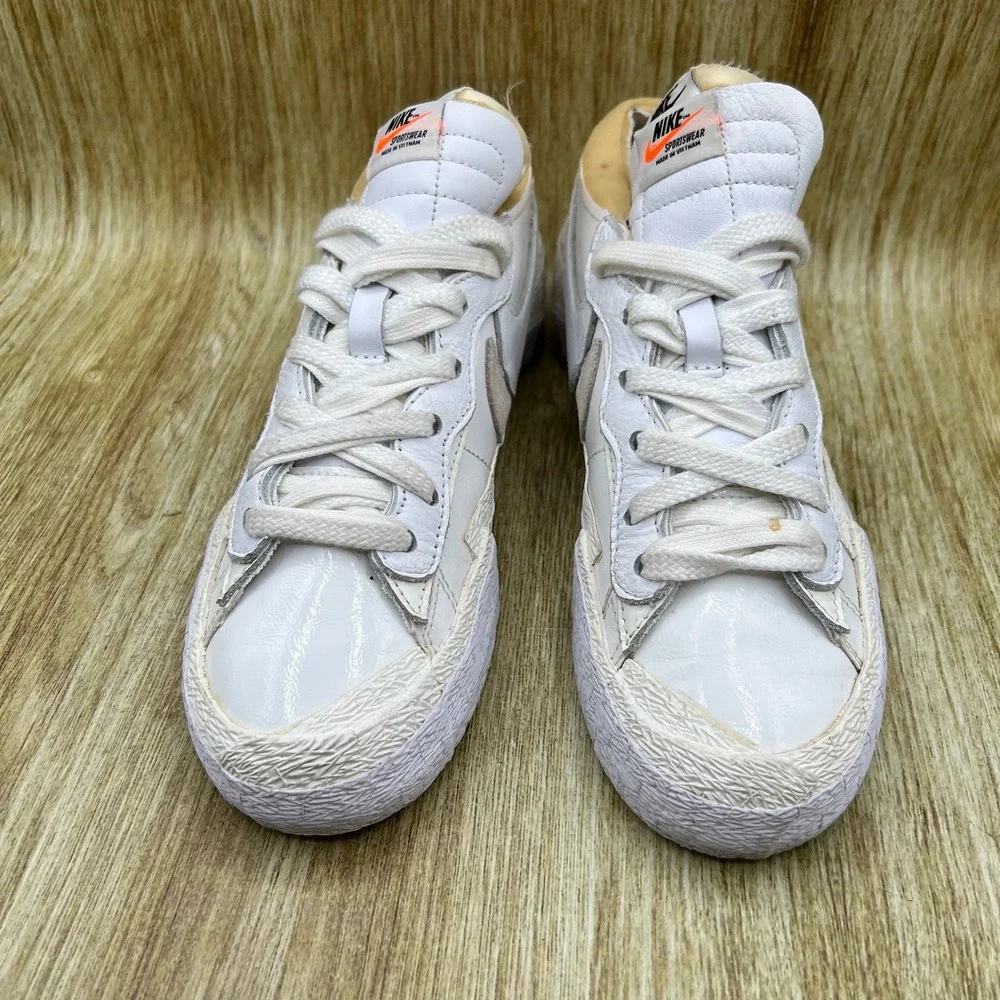 Nike Blazer Low x Sacai Men's Size 6.5 Women's 8 White Sail Shoes DM6443-100
